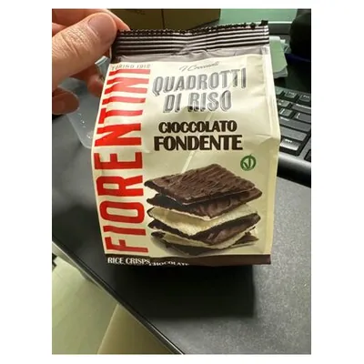 Fiorentini dark chocolate coated rice mini-crispbreads, 80 g