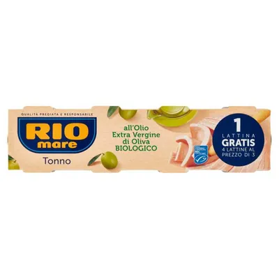 Rio Mare tuna in organic extra virgin olive oil, 4 × 65 g