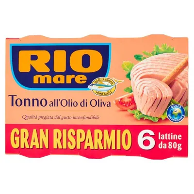 Rio Mare tuna in olive oil, 6 × 80 g