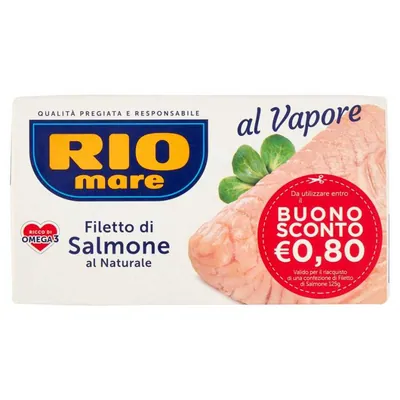 Rio Mare Филе лосося на пару в собственном соку, 125 г