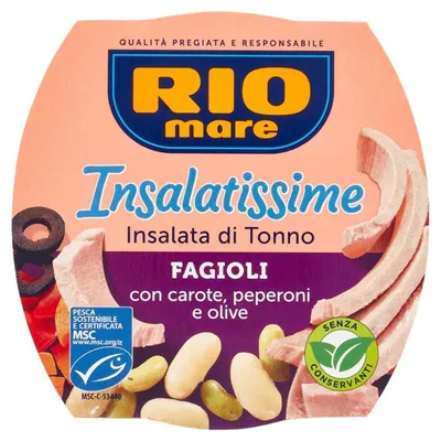 Rio Mare салат из тунца с фасолью, морковью, перцем и оливками Insalatissime, 160 г