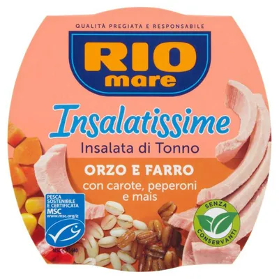 Rio Mare салат из тунца с ячменем, полбой, морковью, перцем и кукурузой Insalatissime, 160 г