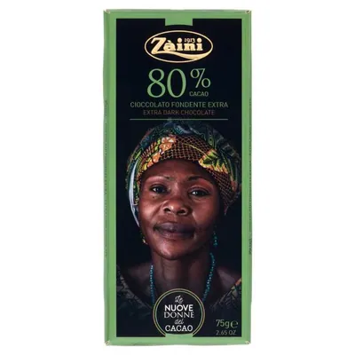 Zàini Extra dark chocolate bar 80% cocoa, 75 g