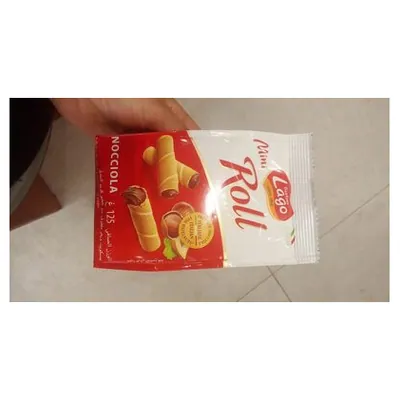 Gastone Lago mini roll wafers with hazelnut, 125 g