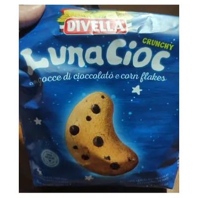 Divella печенье песочное LunaCioc с шоколадом, 350 г