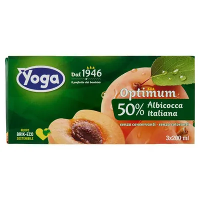 Yoga Succhi di Frutta Optimum Сок абрикосовый, 3 × 200 мл