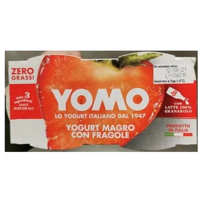Yomo low-fat yogurt 0,1% with strawberry, 125 g x 2
