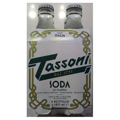 Tassoni soda water, 4x180 ml