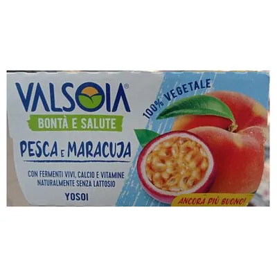 Valsoia Yosoi peach and passion fruit soy yogurt, 2 pcs, 125 g