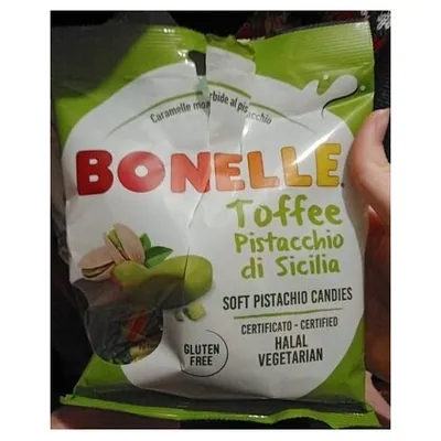 Bonelle Toffee Pistacchio мягкие карамельные конфеты со вкусом фисташки, 150 г