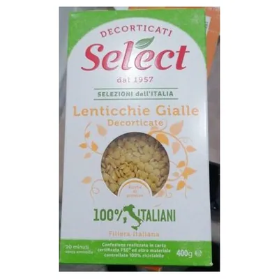 Select чечевица желтая колотая очищенная, 400 г