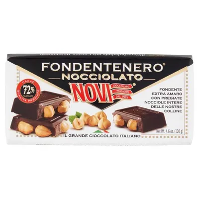 Novi Темный шоколад Nero 72% с цельным фундуком Gran Nocciolato, 130 г