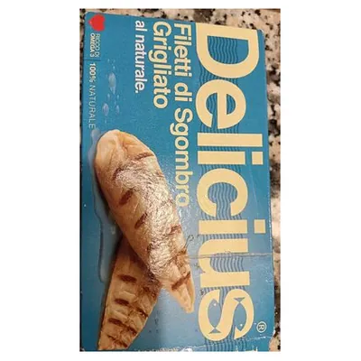 Delicius grilled mackerel fillets in natural juice, 85 g
