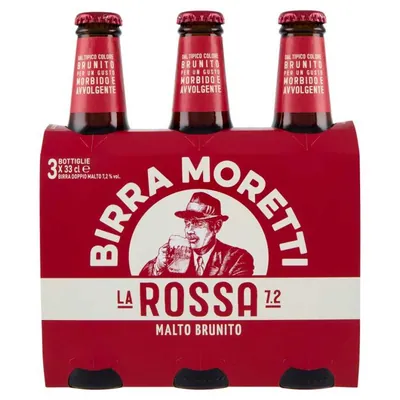 Birra Moretti Пиво La Rossa, 3 × 0,33 л