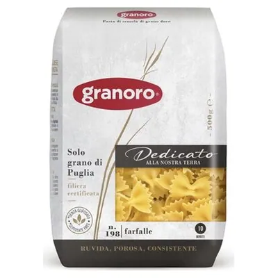 Granoro макароны из твердых сортов пшеницы Dedicato Farfalle Bronze Cut n.198, 500 г