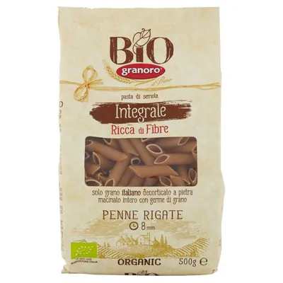 Granoro organic whole grain penne rigate, 500 g