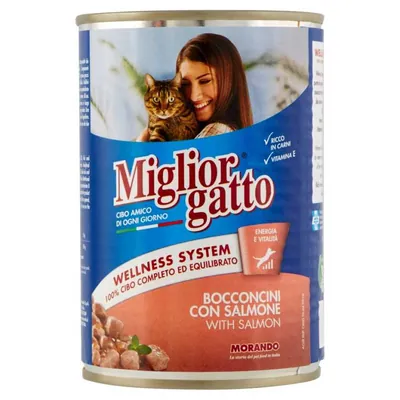 Migliorgatto chunks with salmon, 405 g