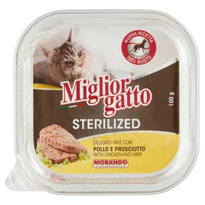 Migliorgatto sterilized pate with chicken and ham, 100 g