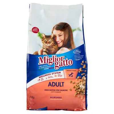 Migliorgatto dry food with salmon, 2 kg