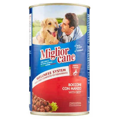 Migliorcane dog chunks with beef, 1.25 kg
