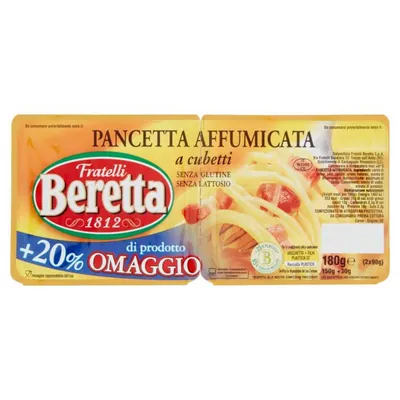 Beretta Smoked Diced Pancetta, 2 × 75 g