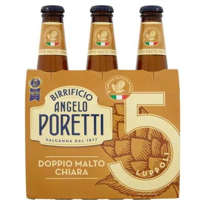 Poretti 5 Luppoli пиво, 3 × 0,33 л, 6,5%