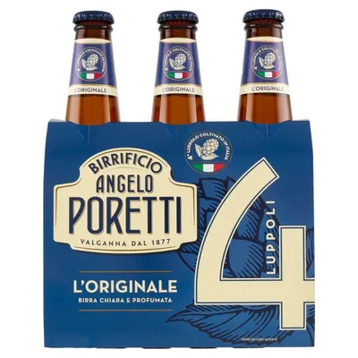 Poretti 4 Luppoli пиво, 3 × 0,33 л, 5,5%
