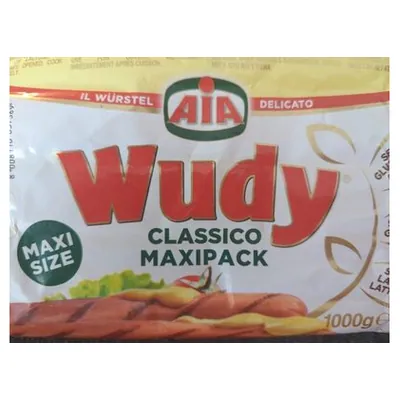 Aia сосиски Wudy из куриного и индюшиного мяса Maxypack, 1 кг