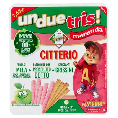 Citterio Unduetris Cured Ham Sticks Snack, 132 g