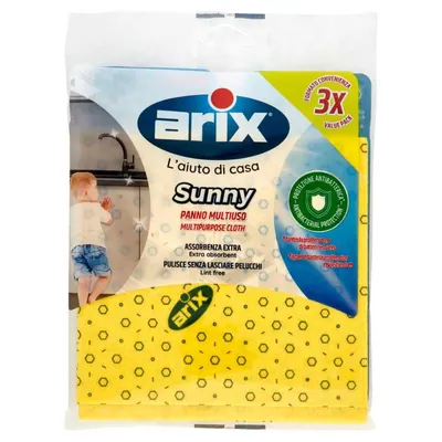 Arix Multipurpose microfiber cloth Yellow Sunny, 3 pcs