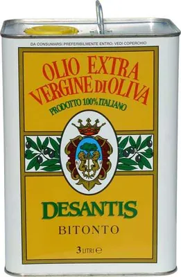 Desantis extra virgin olive oil 100% Italian, tin can, 3 l