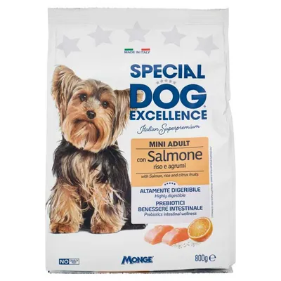 Monge Special Dog Excellence сухой корм для взрослых мини-собак с лососем и рисом, 800 г