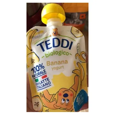 Teddi organic banana yogurt in pouch, 85 g