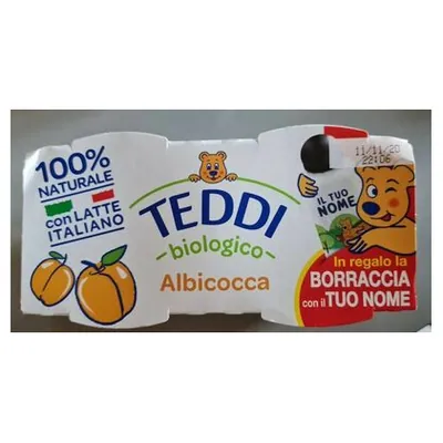 Teddi organic apricot yogurt, 2 x 115 g