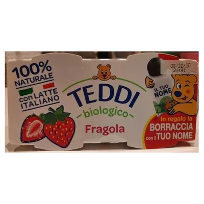Teddi organic strawberry yogurt, 2 x 115 g