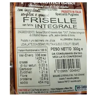 Puglialimentari wholegrain friselle rusks, 300 g