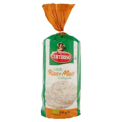 Curtiriso Organic rice and corn cakes, 130 g