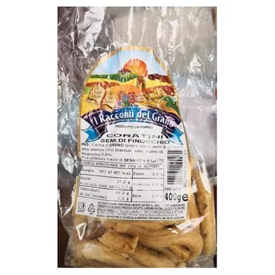 Apulia Food Coratini fennel seed taralli, 400 g