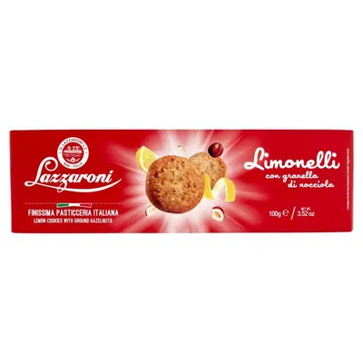 Lazzaroni Печенье Limonelli с крошкой фундука, 100 г