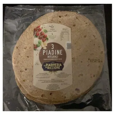 Riccione Piadina цельнозерновая пьядина, 3 шт., 300 г