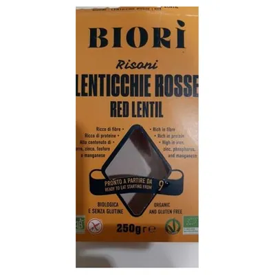 Biorì безглютеновая паста ризони из красной чечевицы, 250 г