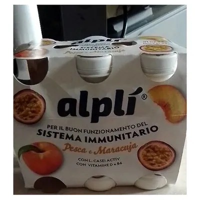 Alplí immunity yogurt peach and passion fruit, 6x100 ml