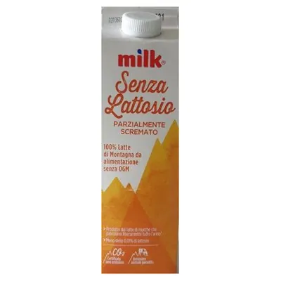 Milk lactose-free partly skimmed pasteurized milk, 1 l