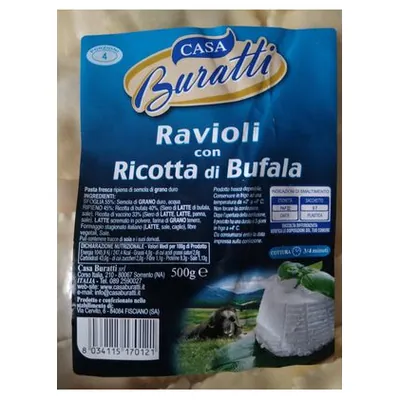 Casa Buratti ravioli with buffalo ricotta, egg-free, 500 g