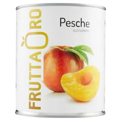 Frutta Oro Персики в сиропе в жестяной банке, 850 мл