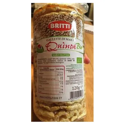 Britti organic corn and quinoa crispbreads, 120 g