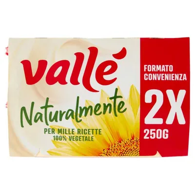 Valle' Naturally Sunflower Oil Margarine, 2 × 250 g