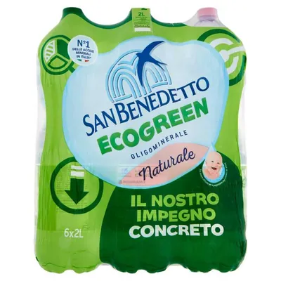 San Benedetto Acqua Minerale Naturale Fonte del Pollino Ecogreen минеральная негазированная вода, 2 л