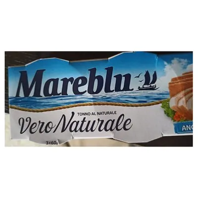 Mareblu тунец Vero Naturale в собственном соку, 3х60 г