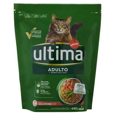 Ultima Cat adult dry food with salmon, 440 g